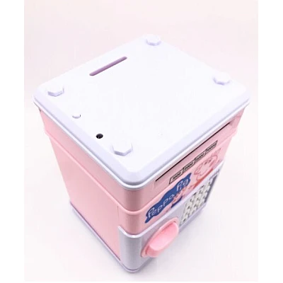 Pusculita pentru copii cu functie ATM cod pin si seif Roz/Alb Peppa Pig Pusculita pentru copii cu functie ATM cod pin si seif Roz/Alb Peppa Pig
