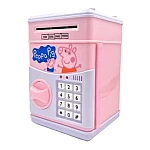 Pusculita pentru copii cu functie ATM cod pin si seif Roz/Alb Peppa Pig