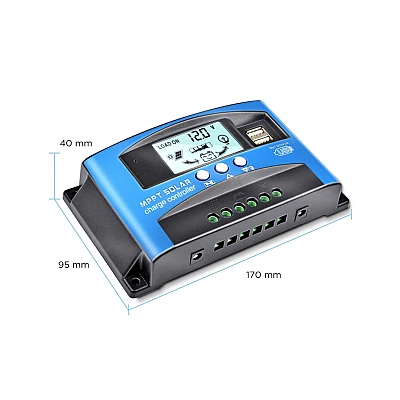 Regulator Panou Solar - Controler 12/24V 100A USB MPPT
