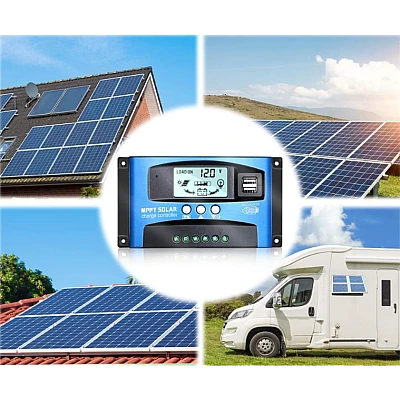 Regulator Panou Solar - Controler 12/24V 100A USB MPPT