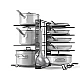 Suport vesela bucatarie ajustabil multifunctional cu 5 rafturi pentu capace sau tigai Suport vesela bucatarie ajustabil multifunctional cu 5 rafturi pentu capace sau tigai