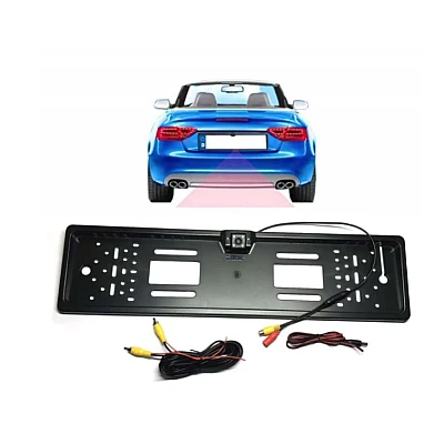 Suport pentru numar auto cu camera video marsarier incorporata Suport pentru numar auto cu camera video marsarier incorporata