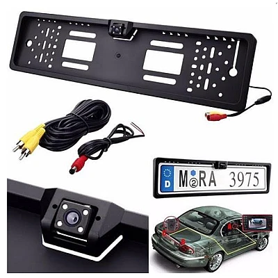 Suport pentru numar auto cu camera video marsarier incorporata Suport pentru numar auto cu camera video marsarier incorporata