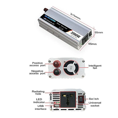 Invertor 12v 220v 2000w Convertor Auto Invertor 12v 220v 2000w Convertor Auto