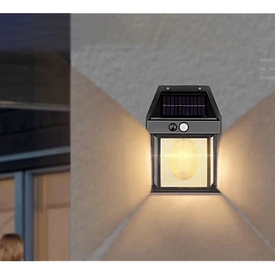 Lampa Led solara CB 888 cu senzor de lumina pentru perete putere 3W Negru Lampa Led solara CB 888 cu senzor de lumina pentru perete putere 3W Negru