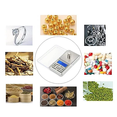 Mini cantar electronic pentru bijuterii 200g/0.01g Argintiu Mini cantar electronic pentru bijuterii 200g/0.01g Argintiu