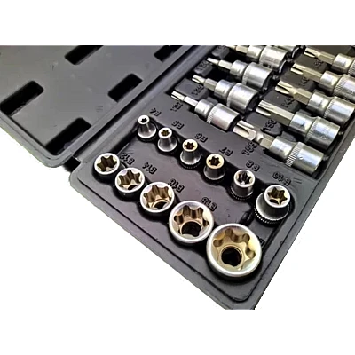 Trusa 29 piese Chei Tubulare Torx si Capete Biti Torx Trusa 29 piese Chei Tubulare Torx si Capete Biti Torx