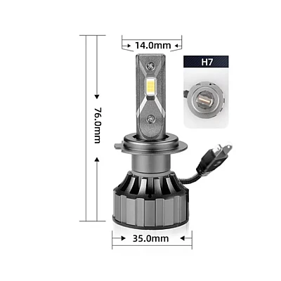 Set 2 Lampi H7 LED V20 30000 Canbus putere 120W temperatura 6000K lumina alba 12000lm / set Set 2 Lampi H7 LED V20 30000 Canbus putere 120W temperatura 6000K lumina alba 12000lm / set