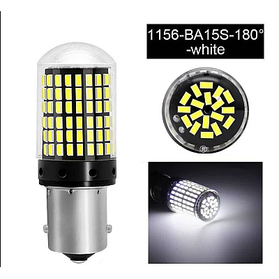 Set 2 Becuri LED pentru semnalizare culoare ALB soculu PY21W LED 1156 pentru 144 SMD Set 2 Becuri LED pentru semnalizare culoare ALB soculu PY21W LED 1156 pentru 144 SMD