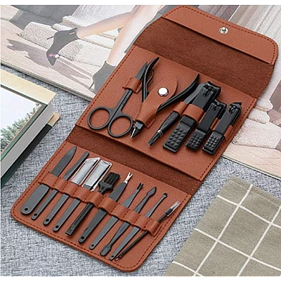 Set 16 piese MANICHIURA profesionala otel negru mat 1 Set 16 piese MANICHIURA profesionala otel negru mat 1