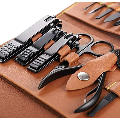 Set 16 piese MANICHIURA profesionala otel negru mat 1