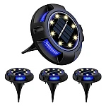 Set 4 lampi solare pentru curte cu picioruse detasabile si led lateral