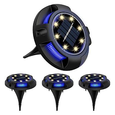 Set 4 lampi solare pentru curte cu picioruse detasabile si led lateral Set 4 lampi solare pentru curte cu picioruse detasabile si led lateral