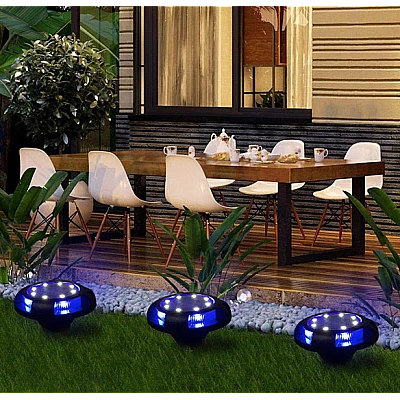 Set 4 lampi solare pentru curte cu picioruse detasabile si led lateral Set 4 lampi solare pentru curte cu picioruse detasabile si led lateral