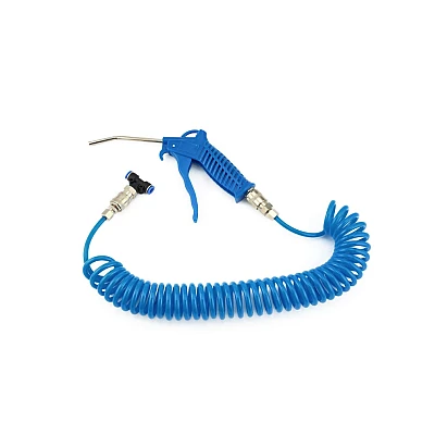 Set pistol de suflat aer furtun spirala de 5 m T de conectare camion Set pistol de suflat aer furtun spirala de 5 m T de conectare camion