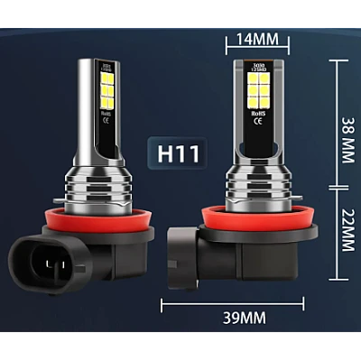 Set 2 Becuri auto LED H11/H8 12LED putere 60W temperatura 6000K Set 2 Becuri auto LED H11/H8 12LED putere 60W temperatura 6000K