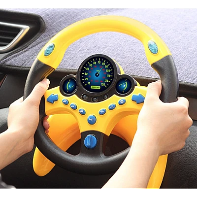 Volan interactiv cu lumini si sunete Learning Simulate Driver galben Volan interactiv cu lumini si sunete Learning Simulate Driver galben