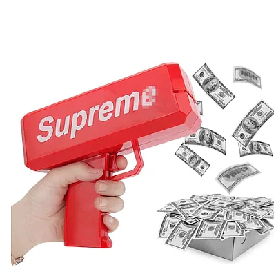 Pistol SUPREME de aruncat bani sau pliante, pentru petreceri si aniversari Pistol SUPREME de aruncat bani sau pliante, pentru petreceri si aniversari