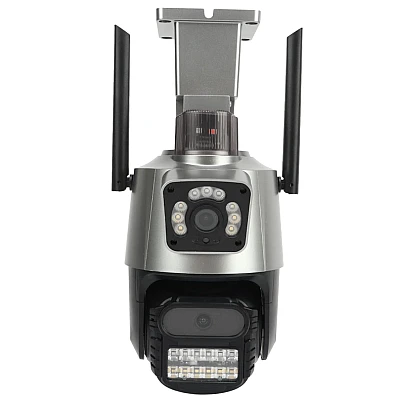 Camera de supraveghere dubla WIFI 8MP exterior/interior Ultra HD 5X zoom comunicare bidirectionala GRI Camera de supraveghere dubla WIFI 8MP exterior/interior Ultra HD 5X zoom comunicare bidirectionala GRI