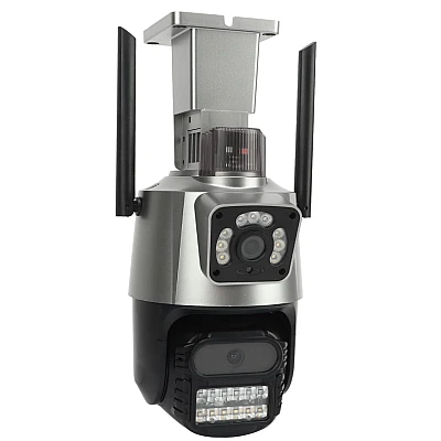 Camera de supraveghere dubla WIFI 8MP exterior/interior Ultra HD 5X zoom comunicare bidirectionala GRI Camera de supraveghere dubla WIFI 8MP exterior/interior Ultra HD 5X zoom comunicare bidirectionala GRI