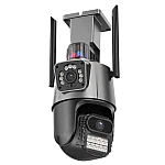 Camera de supraveghere dubla WIFI 8MP exterior/interior Ultra HD 5X zoom comunicare bidirectionala GRI