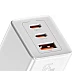 Incarcator retea rapid PD 65W 2xUSB-C + USB ALB Incarcator retea rapid PD 65W 2xUSB-C + USB ALB