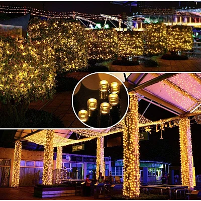 Instalatie Solara ALB CALD 1500 3 lungime 10 Metri cu 100 LED Instalatie Solara ALB CALD 1500 3 lungime 10 Metri cu 100 LED