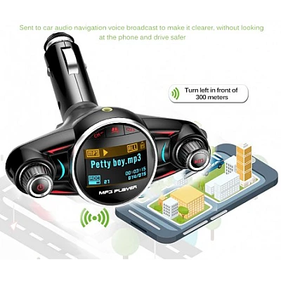 Modulator Transmitator FM Auto BT08 Bluetooth 5.0 EDR A2DP Modulator Transmitator FM Auto BT08 Bluetooth 5.0 EDR A2DP