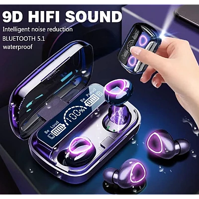 Casti Wireless M10 TWS cu Bluetooth 5.3 si display Casti Wireless M10 TWS cu Bluetooth 5.3 si display