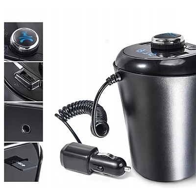 Modulator auto BX6 Bluetooth FM USB Negru Modulator auto BX6 Bluetooth FM USB Negru