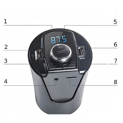 Modulator auto BX6 Bluetooth FM USB Negru Modulator auto BX6 Bluetooth FM USB Negru
