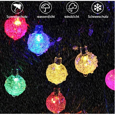 UB Instalatie Solara 7 metri cu 50 GLOBURI Cristal Led lumina MULTICOLORA