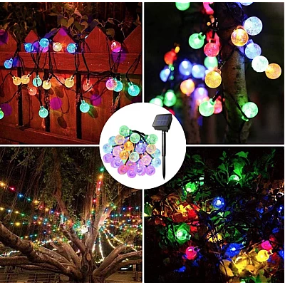 UB Instalatie Solara 7 metri cu 50 GLOBURI Cristal Led lumina MULTICOLORA