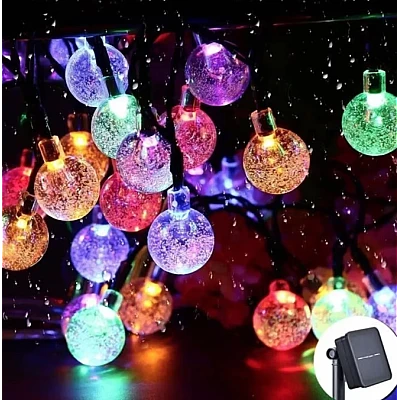 UB Instalatie Solara 7 metri cu 50 GLOBURI Cristal Led lumina MULTICOLORA