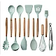 Set 12 ustensile de bucătărie cu mâner de lemn GRI Set 12 ustensile de bucătărie cu mâner de lemn GRI
