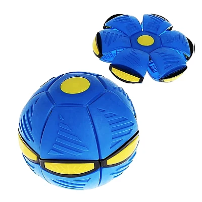 Minge interactiva Blast Ball in forma de Disc cu lumini ALBASTRA