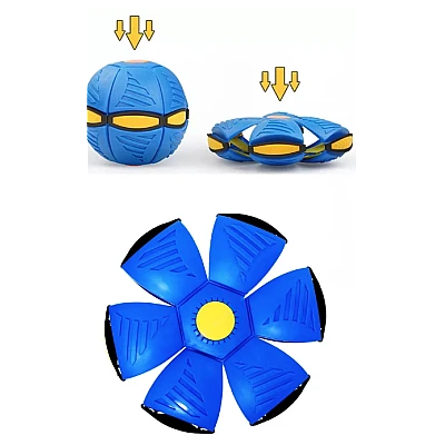 Minge interactiva Blast Ball in forma de Disc cu lumini ALBASTRA