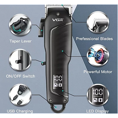 Aparat profesional de tuns VGR V-683 cu incarcare USB Aparat profesional de tuns VGR V-683 cu incarcare USB