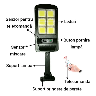 Lampa solara cu senzor 15W RJ-120 HA Lampa solara cu senzor 15W RJ-120 HA