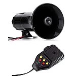 Sirena auto 5 melodii ES 500 cu microfon si functie de inregistrare 12V 100W