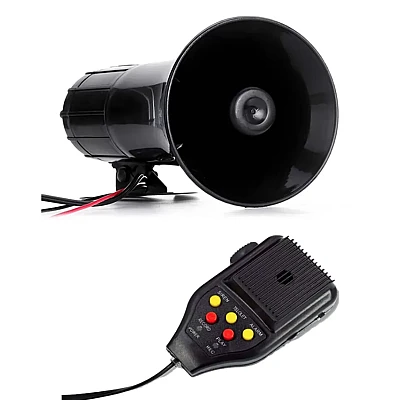 Sirena auto 5 melodii ES 500 cu microfon si functie de inregistrare 12V 100W Sirena auto 5 melodii ES 500 cu microfon si functie de inregistrare 12V 100W