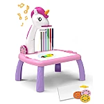 Masuta de desenat UNICORN ROZ cu proiector diapozitive holograme