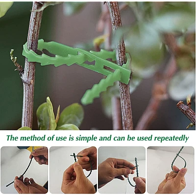Set 30 coliere verzi din plastic pentru prindere plante gradina Set 30 coliere verzi din plastic pentru prindere plante gradina