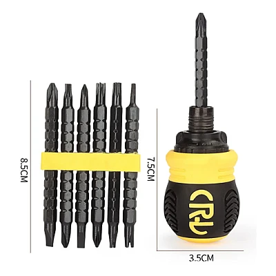 Set surubelnita 13 in 1 cu 6 varfuri magnetice si cap dublu Set surubelnita 13 in 1 cu 6 varfuri magnetice si cap dublu