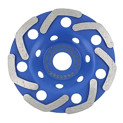 Disc Diamantat ALBASTRU 125 Mm cu segmenti GRI pentru Slefuire Beton Mozaic Suprafete Dure