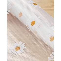 Folie de protectie pentru rafturi 45 x 300cm cu floricele albe 