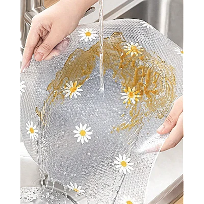 Folie de protectie pentru rafturi 45 x 300cm cu floricele albe Folie de protectie pentru rafturi 45 x 300cm cu floricele albe