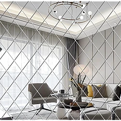 Set 58 Oglinzi Acrilice Autoadezive Luxer 100x100 cm Model Romb 1 metru patrat
