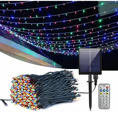 UB Instalatie Craciun Solara MULTICOLORA 500 Led 50 metri 7 jocuri lumini si telecomanda UB Instalatie Craciun Solara MULTICOLORA 500 Led 50 metri 7 jocuri lumini si telecomanda