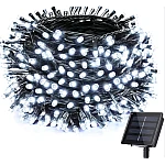 Instalatie Craciun Solara ALB RECE 500 Led 50 metri 7 jocuri lumini si telecomanda